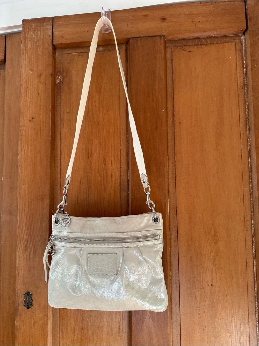 Coach Cream Shimmery Crossbody Bag